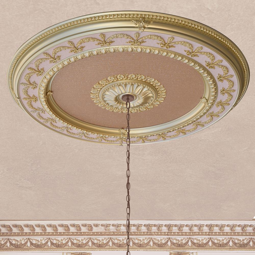 Rose Gold Round Chandelier Ceiling Medallion 63. Picture 5