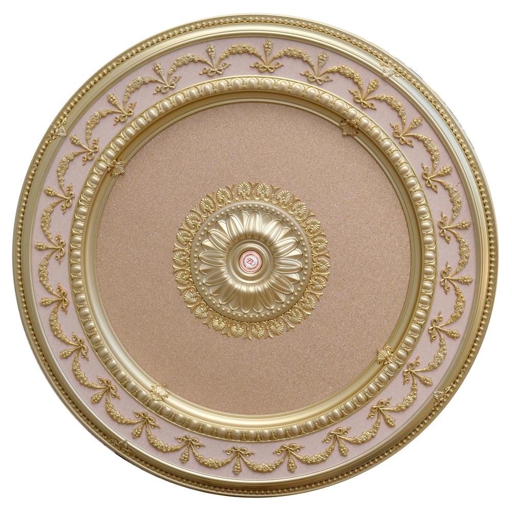 Rose Gold Round Chandelier Ceiling Medallion 63. Picture 1