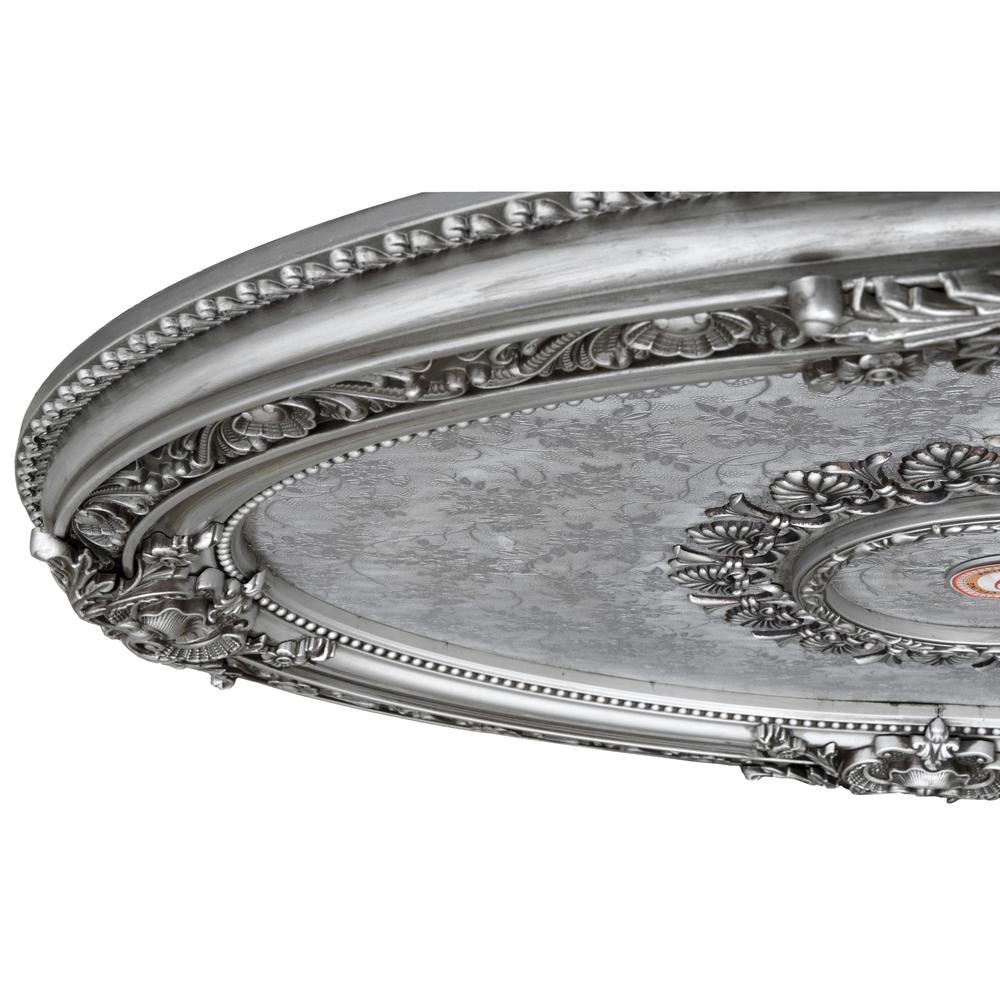Antique Silver Petite Oval Ceiling Medallion. Picture 2