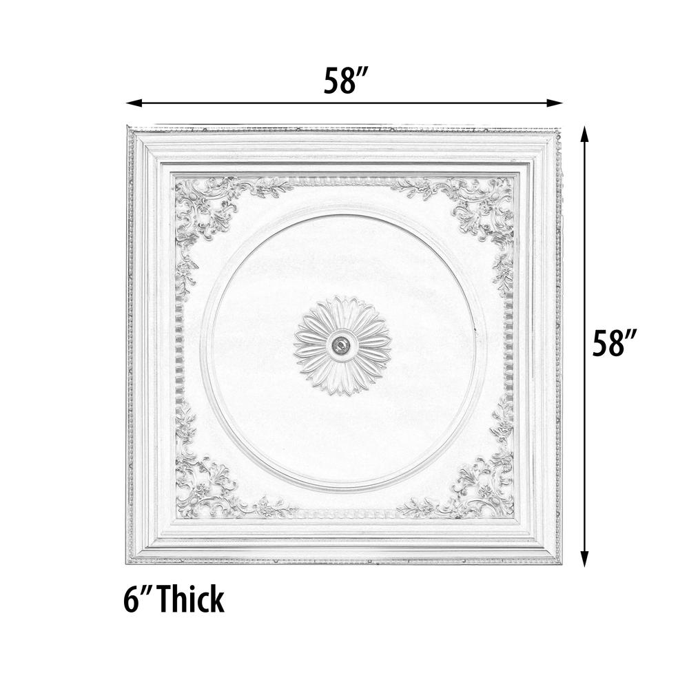 Elegant Large Dome Ceiling Medallion 64 Inch Square. Picture 3