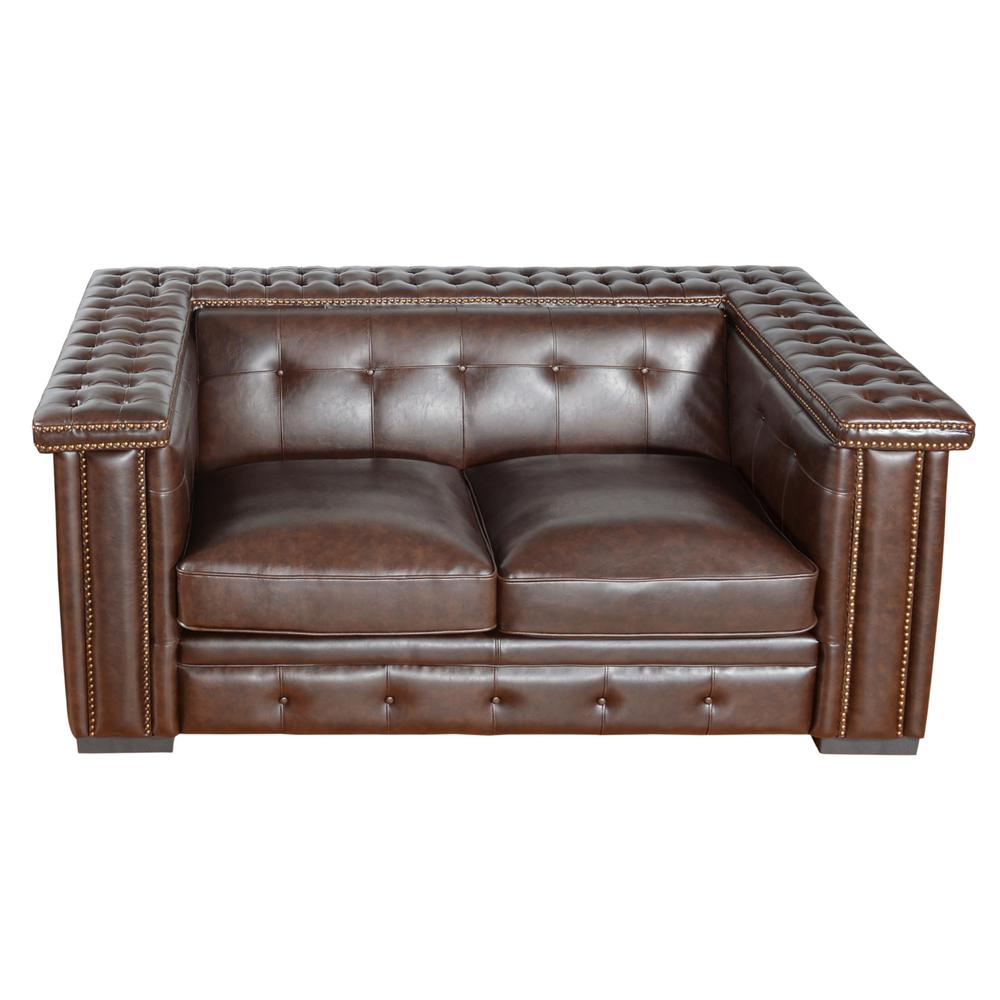 Micro Leather Bench Loveseat. Picture 1