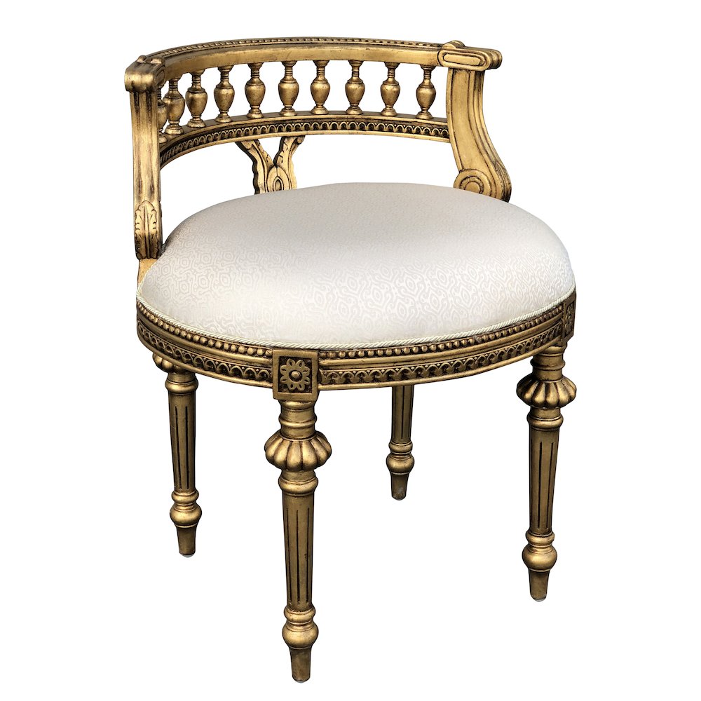 Gold vanity chair online with back