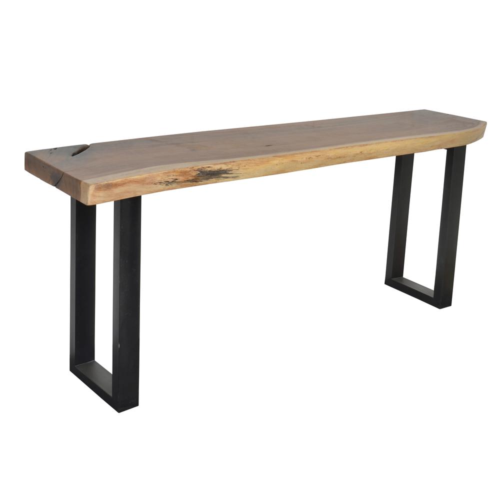 200 Suar Wood Console Table With Square Iron Legs. Picture 1