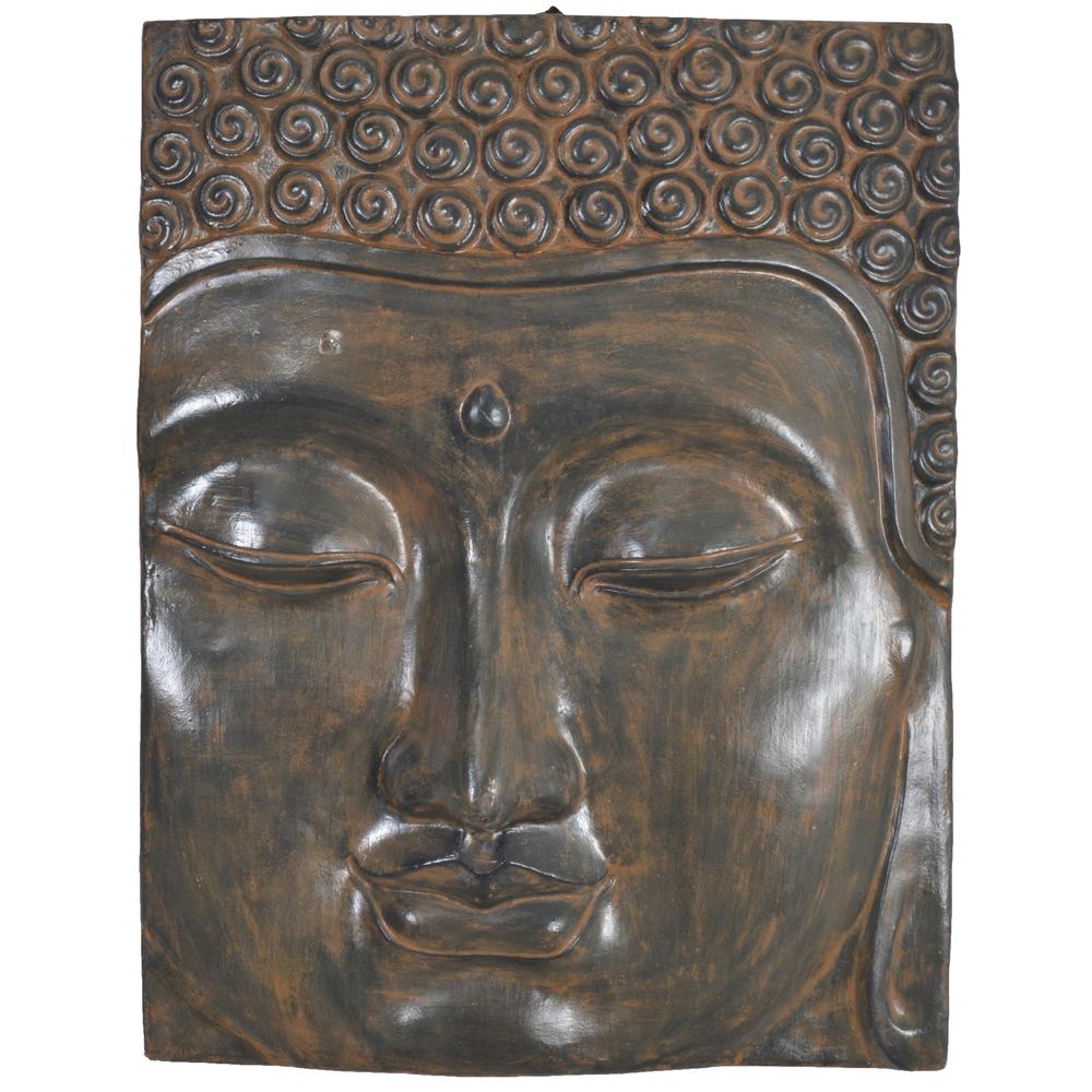 Buddha Face Wall Decoration Small Black Earth. Picture 1