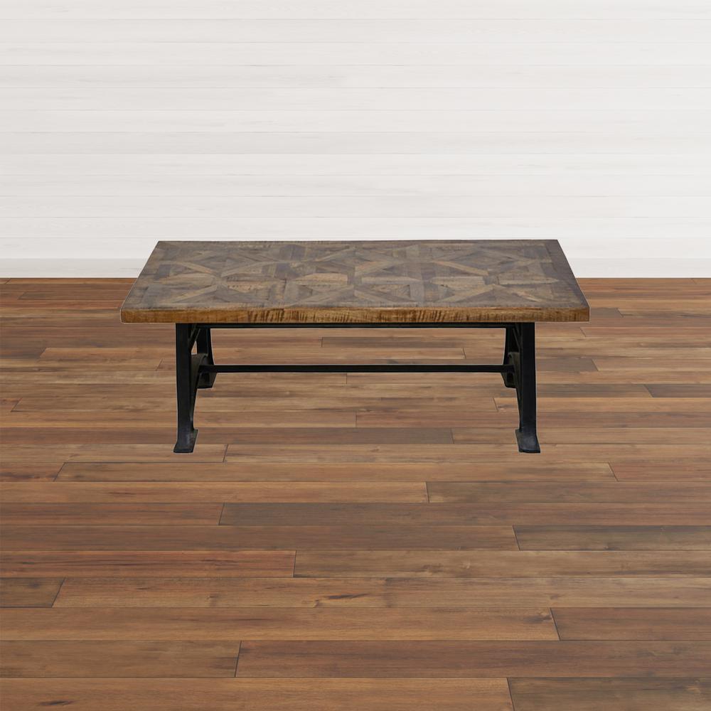 Mango Wood Industrial Coffee Table. Picture 2