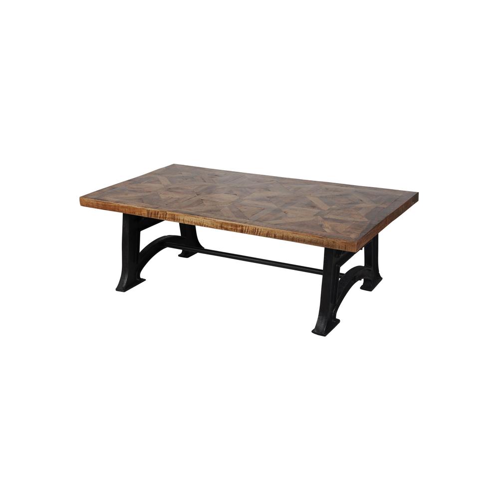 Mango Wood Industrial Coffee Table. Picture 3