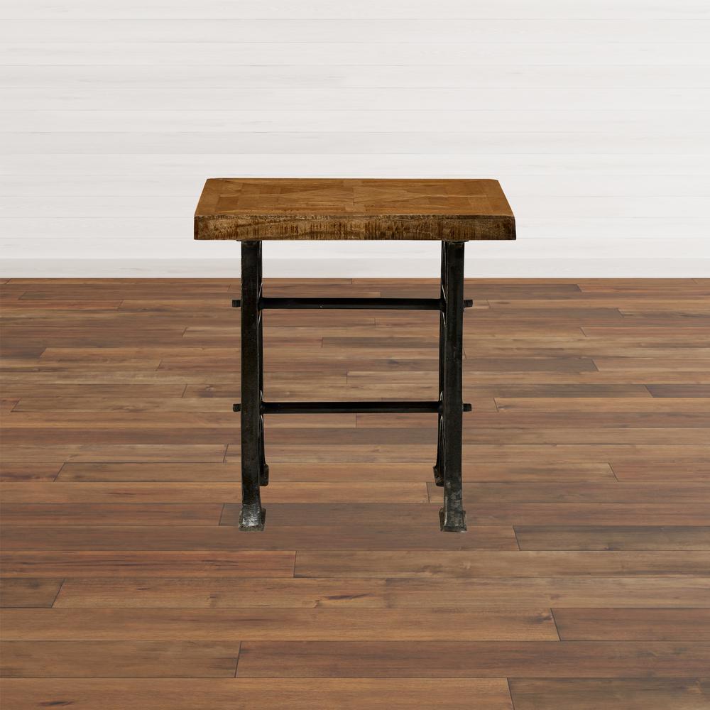 Mango Wood Industrial Lamp Table. Picture 2