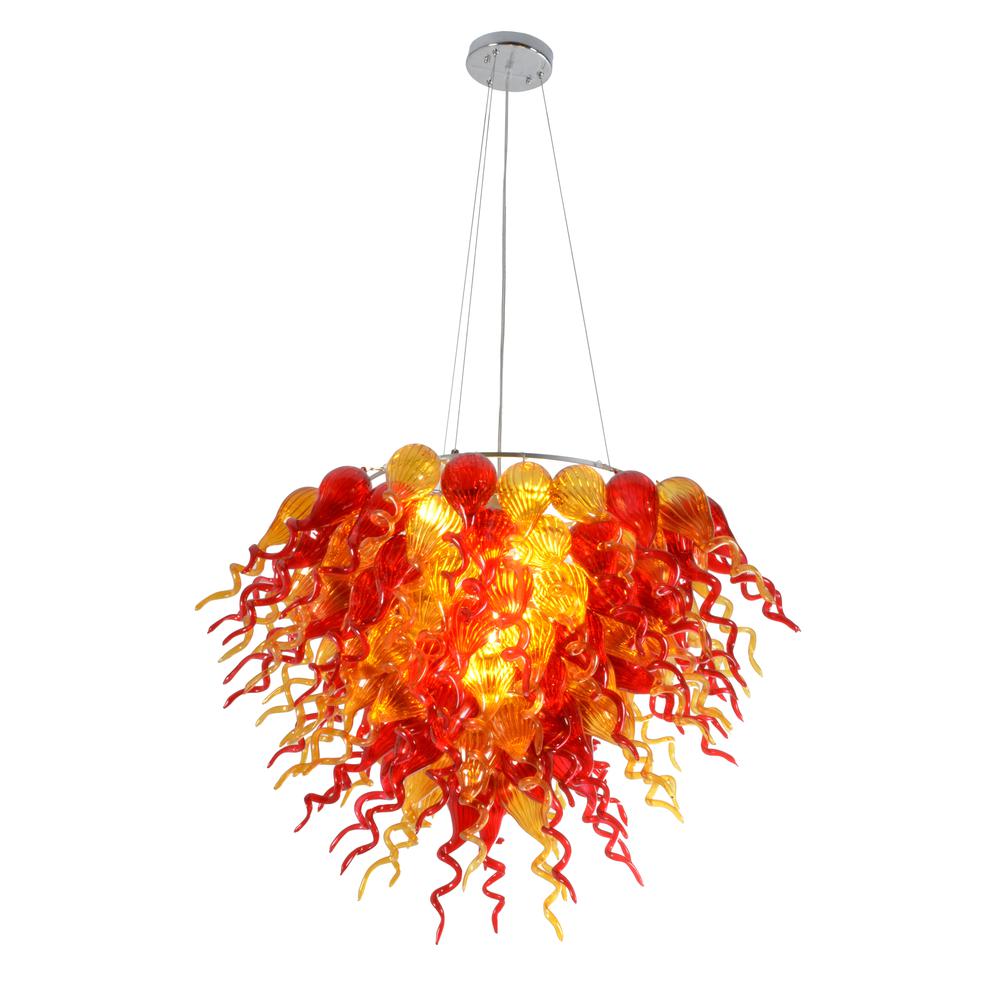 Amber and Red Grand Burst Chandelier. Picture 1