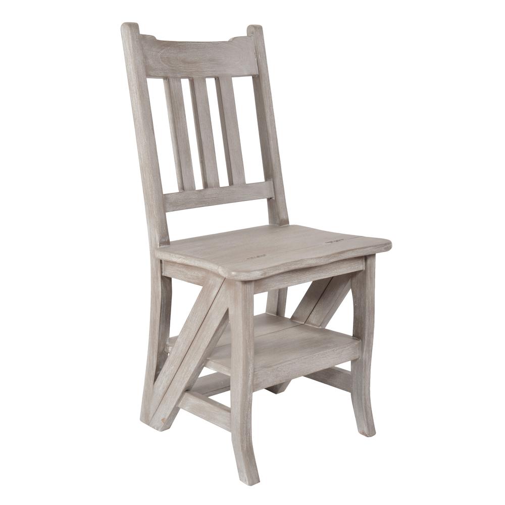 Mystique Gray Library Chair Stepladder. Picture 1