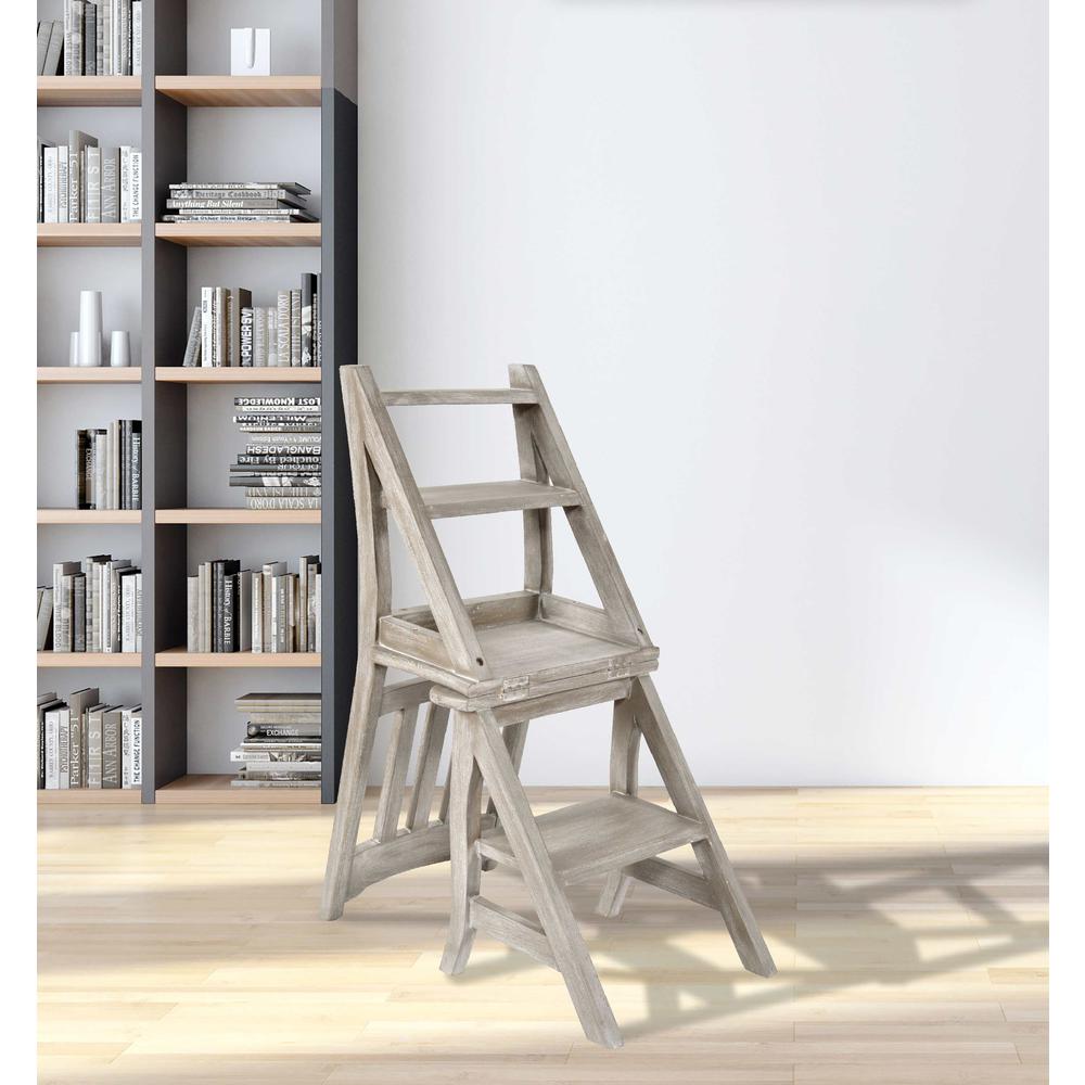 Mystique Gray Library Chair Stepladder. Picture 2
