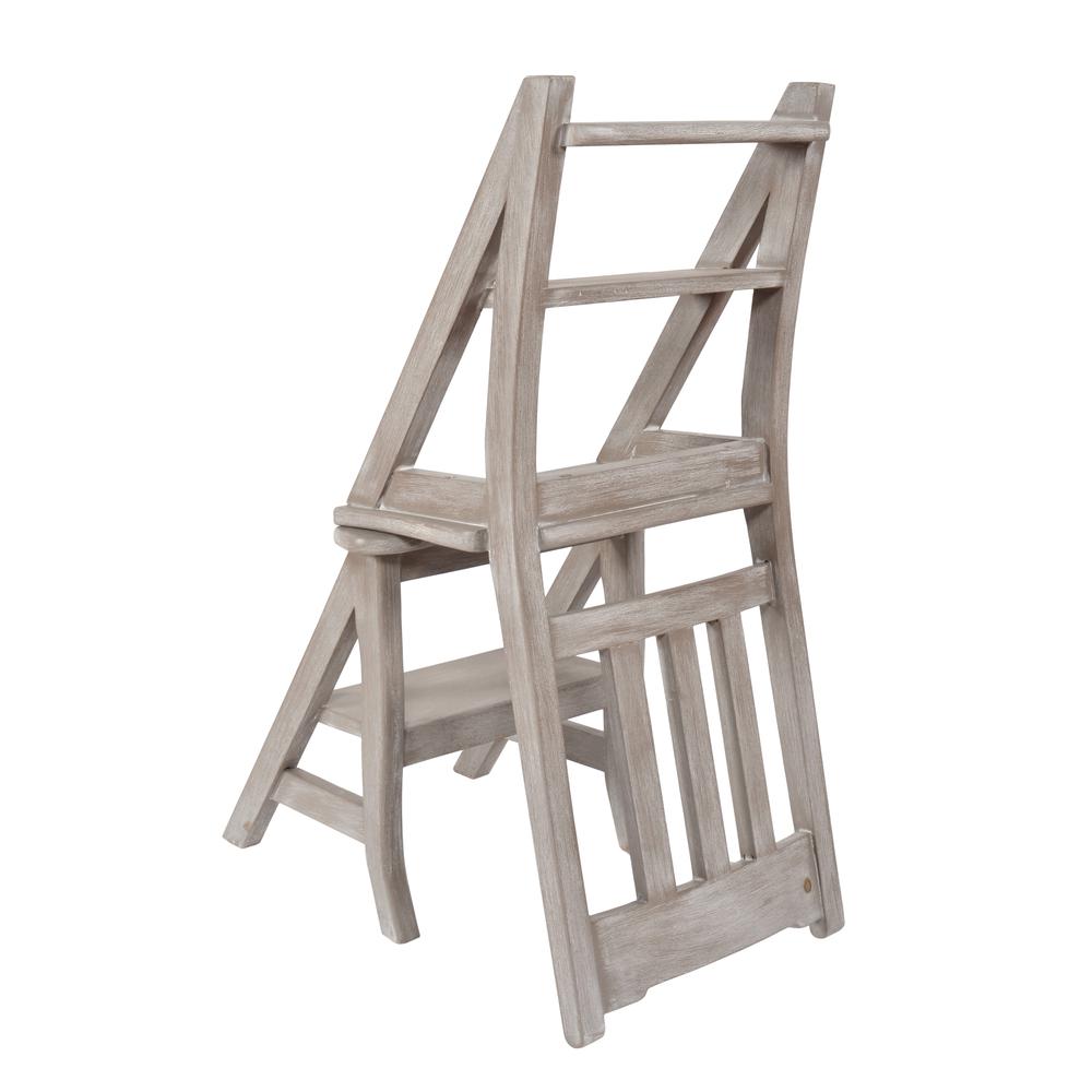 Mystique Gray Library Chair Stepladder. Picture 3