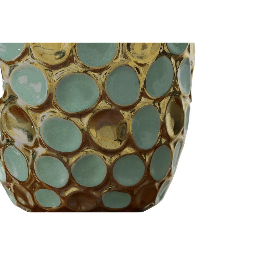 Turquoise and Gold Accent Vases Set of 2. Picture 4