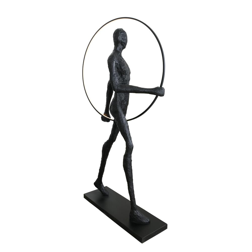 Modern Black Statue with Hoop. Picture 3