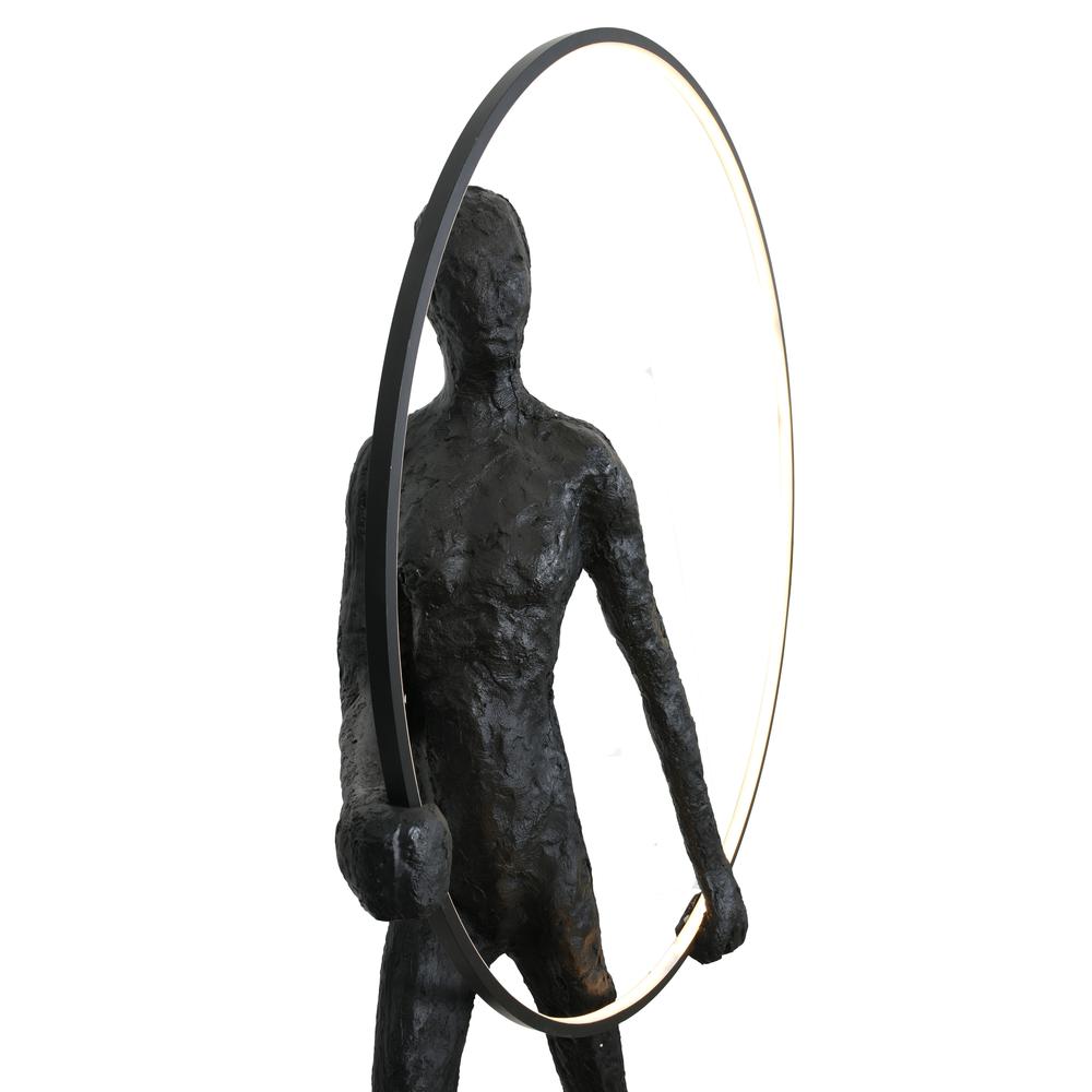 Modern Black Statue with Hoop. Picture 4