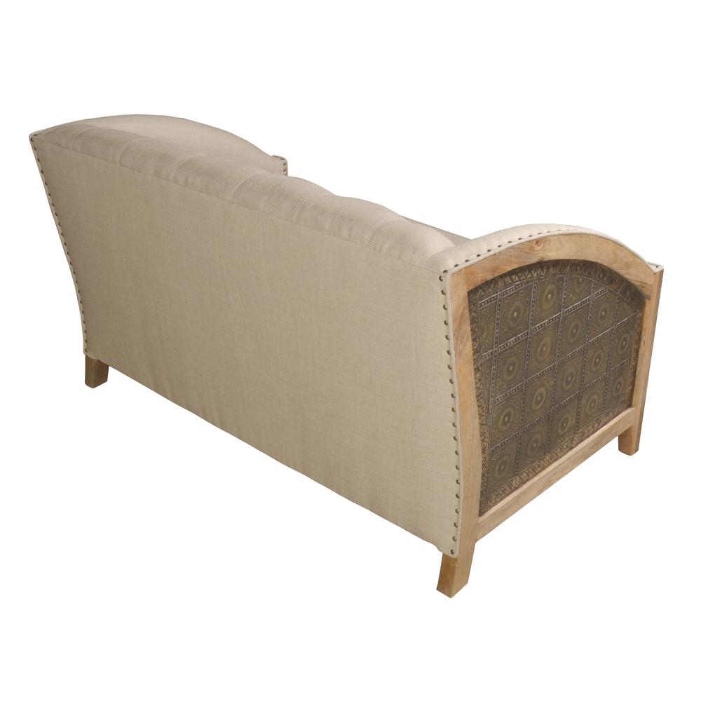 Arabesque Panel Design Wood Love Seat 54 Inches. Picture 3