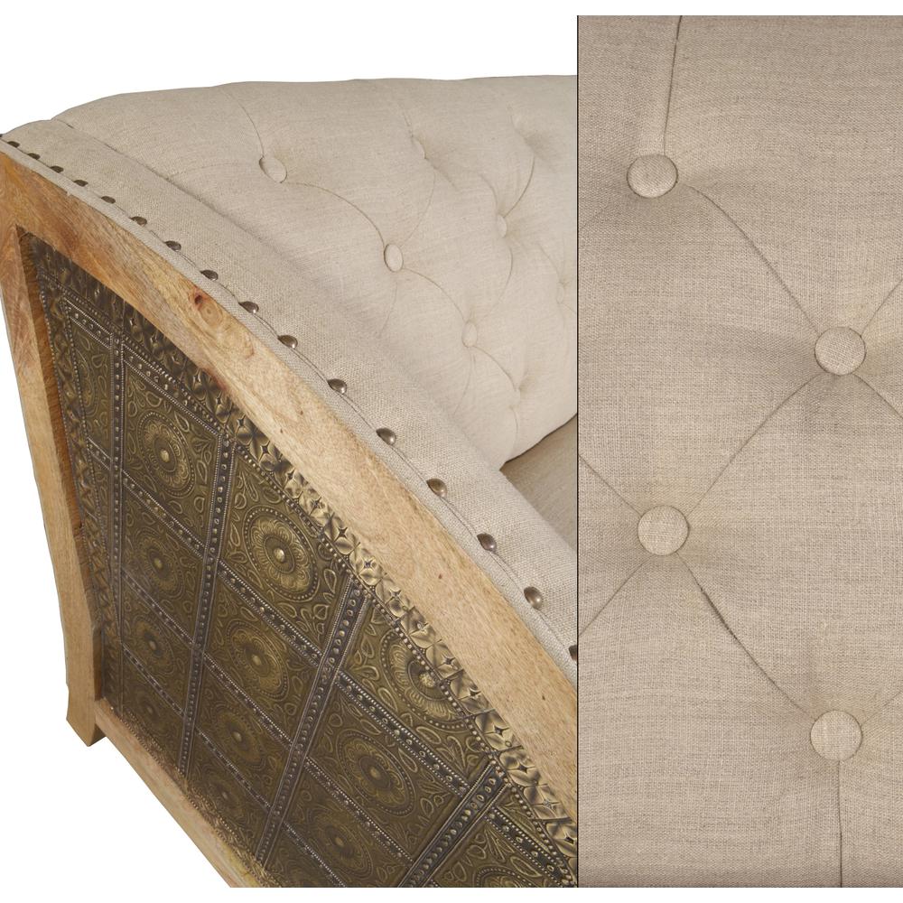 Arabesque Panel Design Wood Love Seat 54 Inches. Picture 4