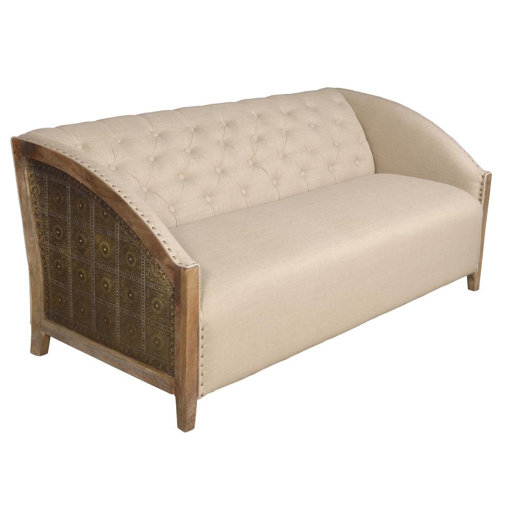 Arabesque Panel Design Wood Sofa 72 Inches. Picture 1