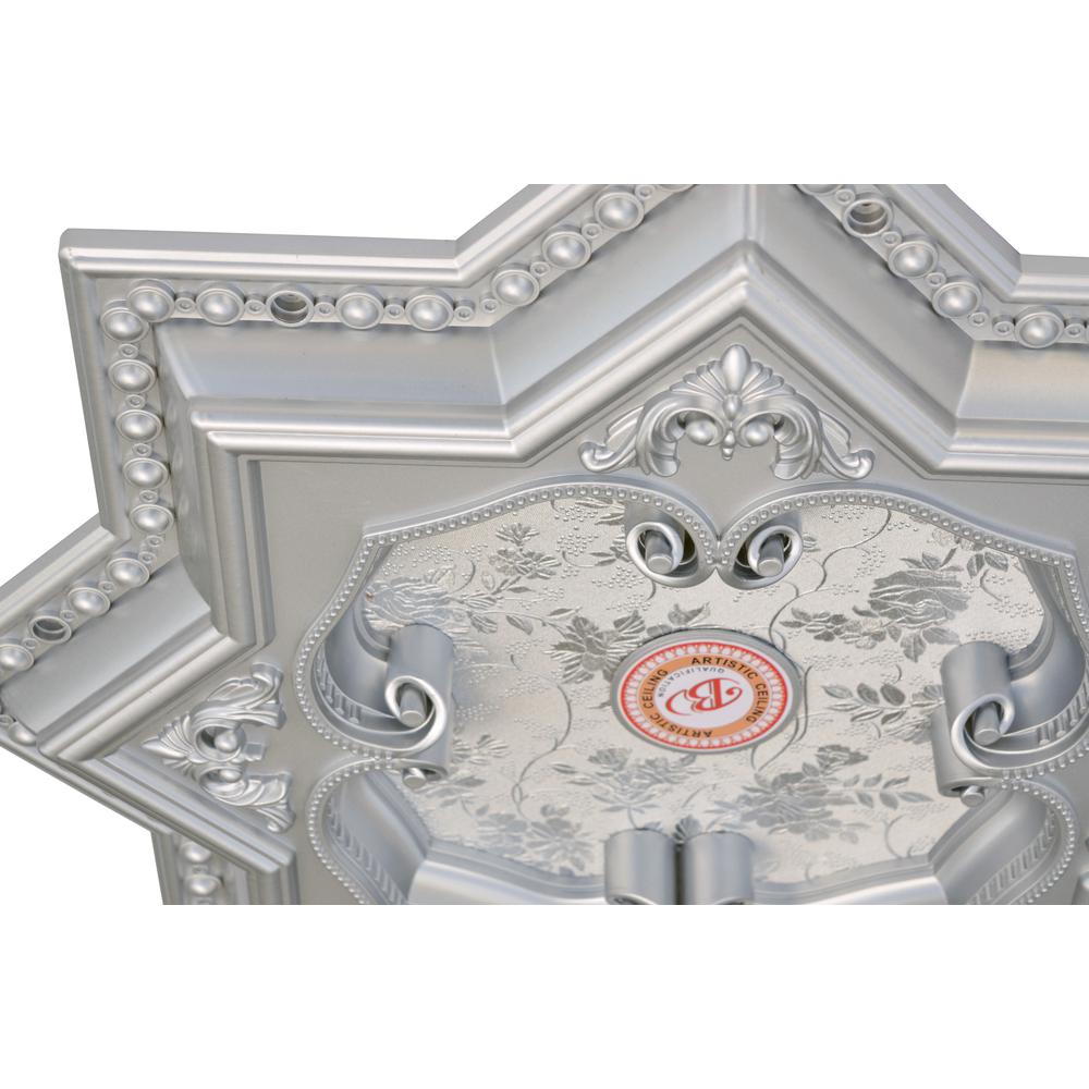 Silver Eight Pointed Star Chandelier Ceiling Medallion 24in. Picture 3