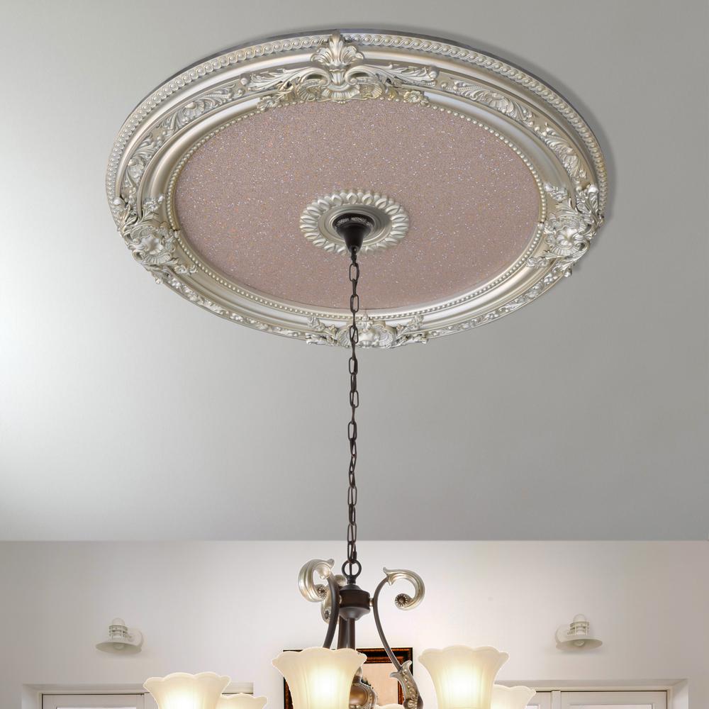 Rose Gold Round Chandelier Ceiling Medallion 36in. Picture 5