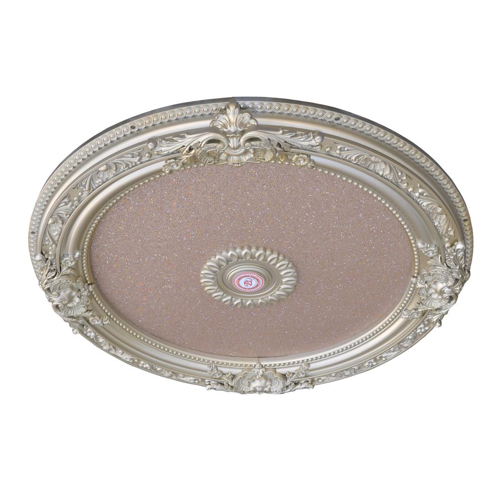 Rose Gold Round Chandelier Ceiling Medallion 36in. Picture 2