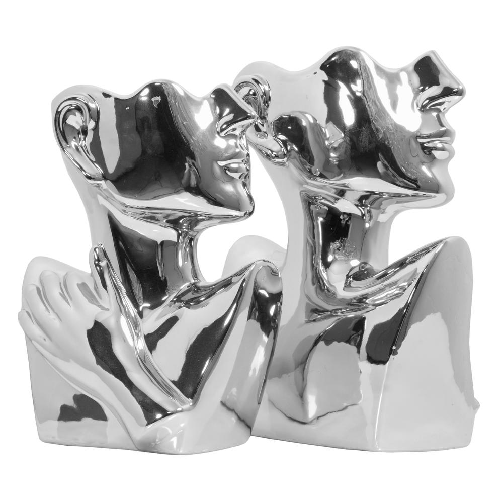 Abstract Torso Vases Silver Set of 2. Picture 4
