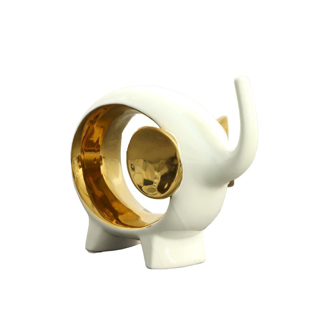 White and Gold Elephant. Picture 1