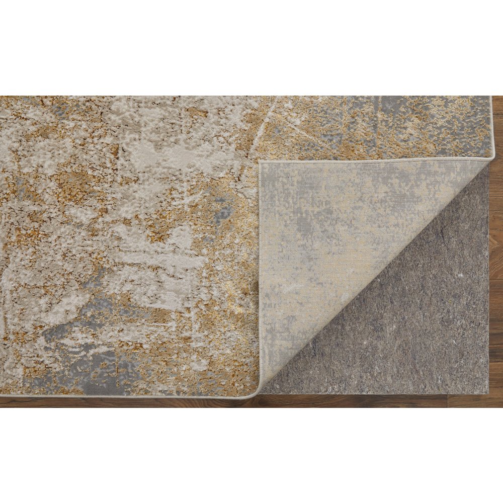 Aura Modern Abstract, Ivory/Brown/Gray, 1'-8" x 2'-10" Accent Rug. Picture 4