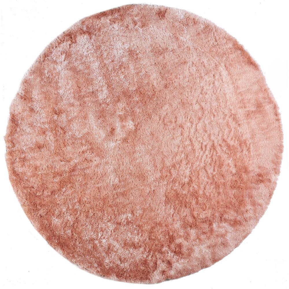 Indochine Plush Shag Rug with Metallic Sheen, Salmon Pink, 8ft x 8ft Round, 4944550FBLH000N80. Picture 1