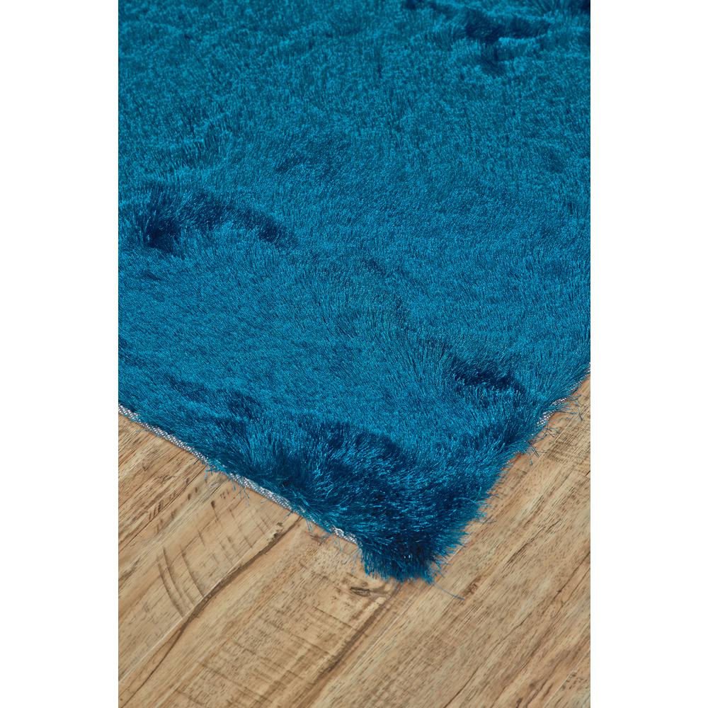 Indochine Plush Shag Rug with Metallic Sheen, Deep Teal Blue, 2ft-6in x 6ft, Runner, 4944550FTEL000I26. Picture 2