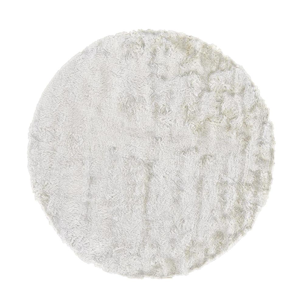 Indochine Plush Shag Rug with Metallic Sheen, Bright White, 8ft x 8ft Round, 4944550FWHT000N80. Picture 1