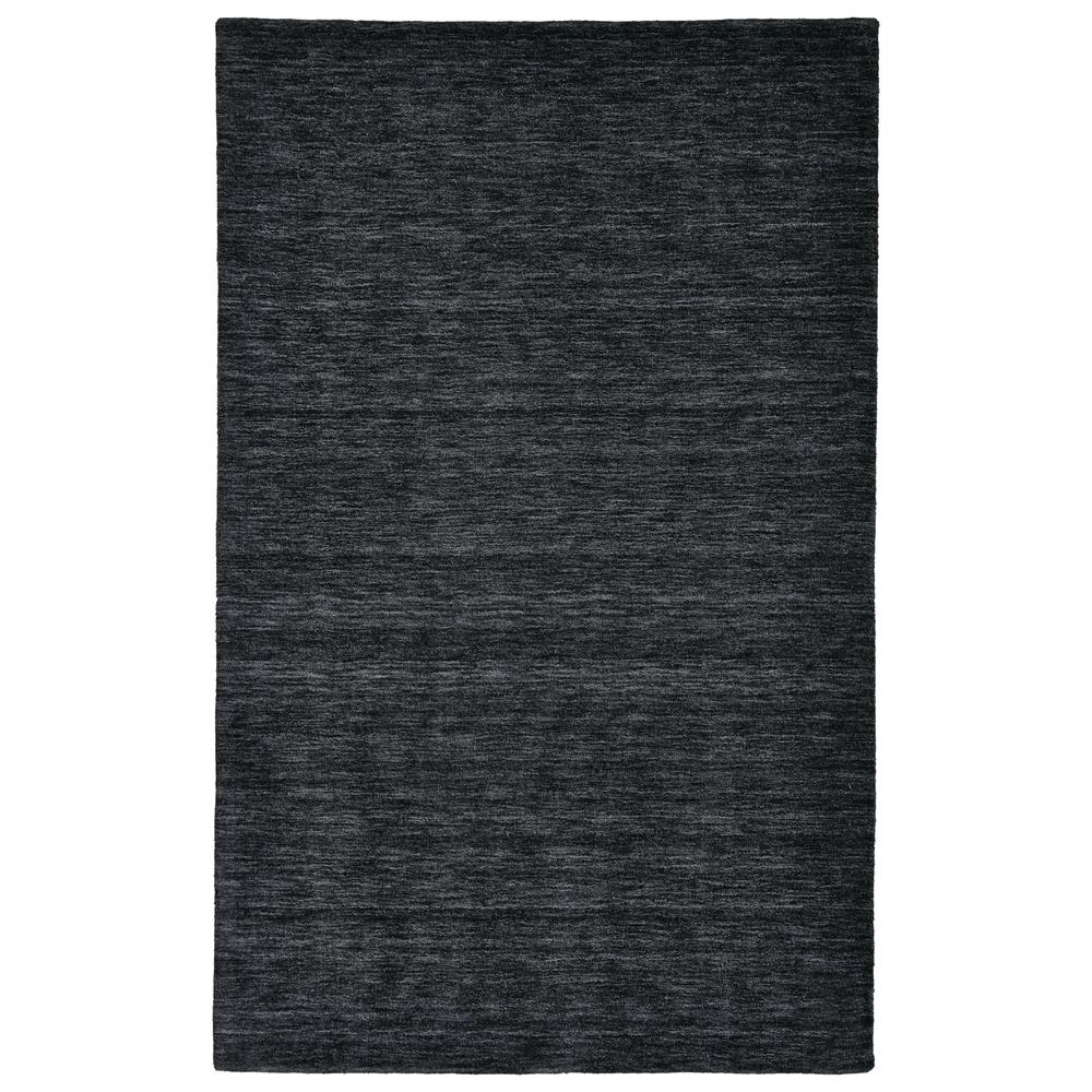Luna Hand Woven Marled Wool Rug, Black/Dark Gray, 3ft-6in x 5ft-6in Accent Rug, 5798049FBLK000C50. Picture 2