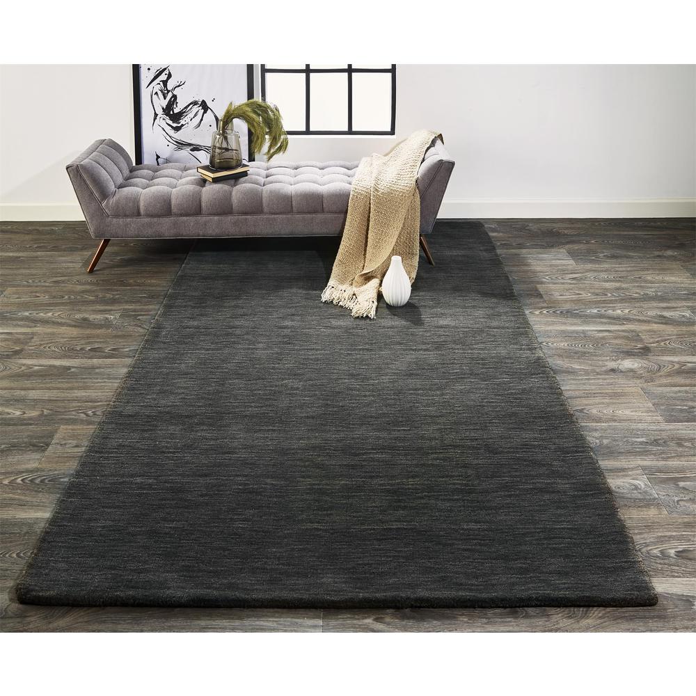 Luna Hand Woven Marled Wool Rug, Charcoal Gray, 3ft-6in x 5ft-6in Accent Rug, 5798049FCHL000C50. Picture 1