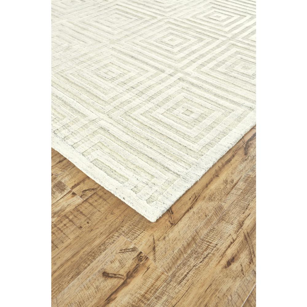 Gramercy Viscose Maze Rug, High-low Pile, Marled Ivory, 2ft-6in x 8ft, Runner, 6206326FZIN000I6A. Picture 2