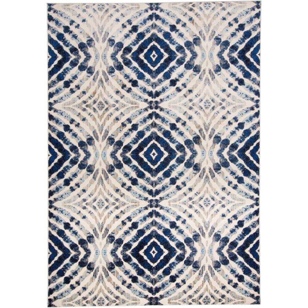 Milton Abstract Ikat Print Rug, Estate/Ice Blue, 2ft - 2in x 4ft Accent Rug, 6533469FDUS000A22. Picture 2