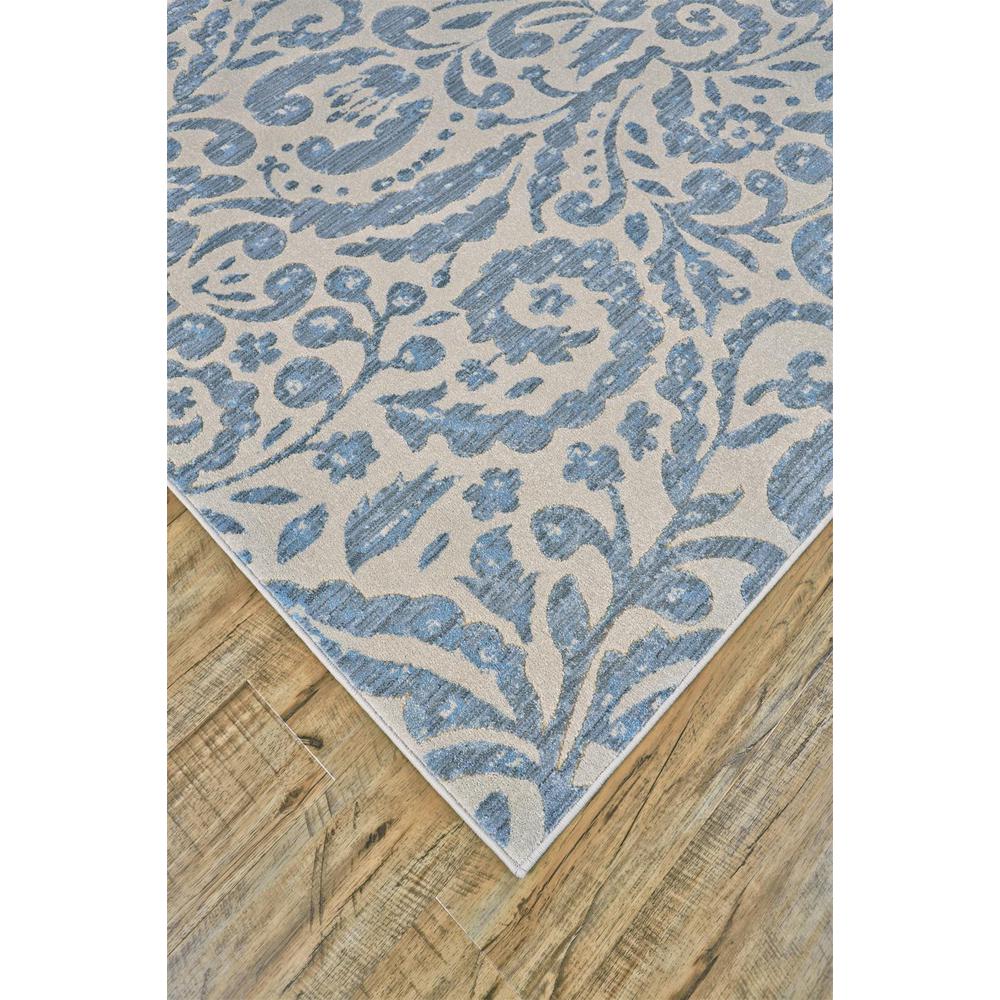 Milton Contemporary Print Floral Rug, Misty Blue/Ivory, 2ft-2in x 4ft Accent Rug, 6533473FMST000A22. Picture 3