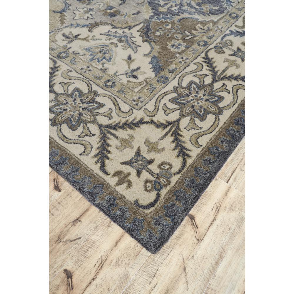 Eaton Diamond Floral Persian Wool Runner, Navy/Gray/Beige, 2ft-6in x 10ft,, 6548429FMLT000I10. Picture 3