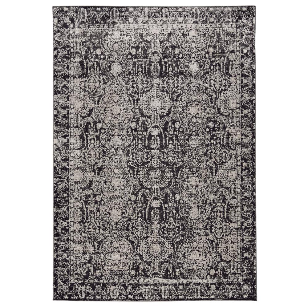 Prasad Distressed OrnamentalAccent Rug, Charcoal/Ivory, 1ft-8in x 2ft-10in, 6703680FCHLGRYP18. Picture 2