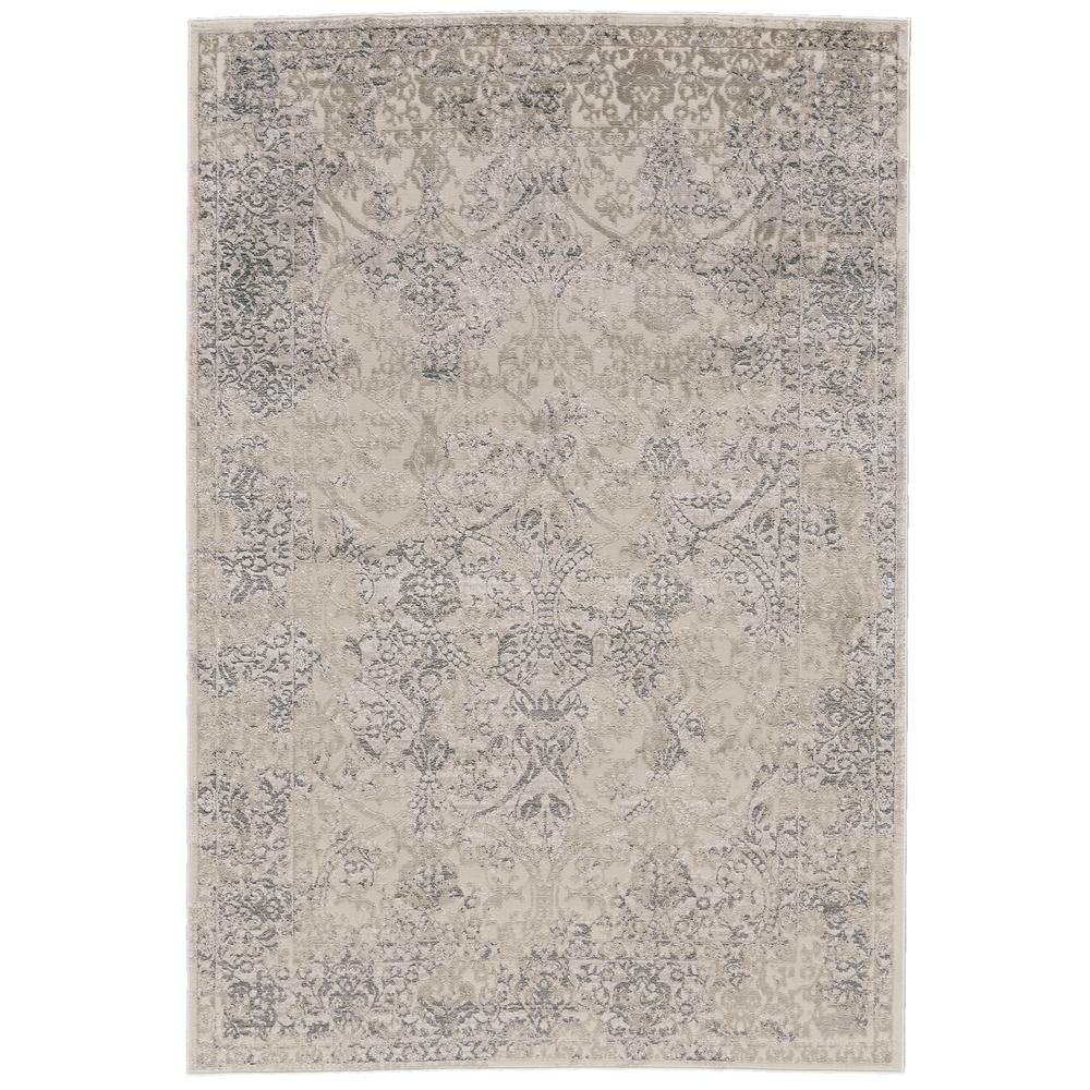 Prasad Distressed Ornamental Accent Rug, Light Gray/Ivory, 1ft-8in x 2ft-10in, 6703682FLGY000P18. Picture 2