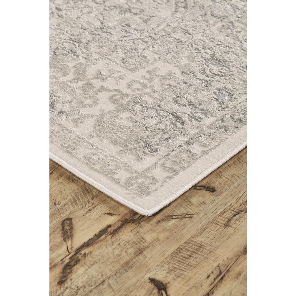 Prasad Distressed Ornamental Accent Rug, Light Gray/Ivory, 1ft-8in x 2ft-10in, 6703682FLGY000P18. Picture 3