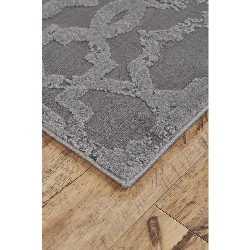 Akhari DIstressedTrellisAccent Rug, Silver Gray/Steel Gray, 1ft-8in x 2ft-10in, 6713675FSLV000P18. Picture 2