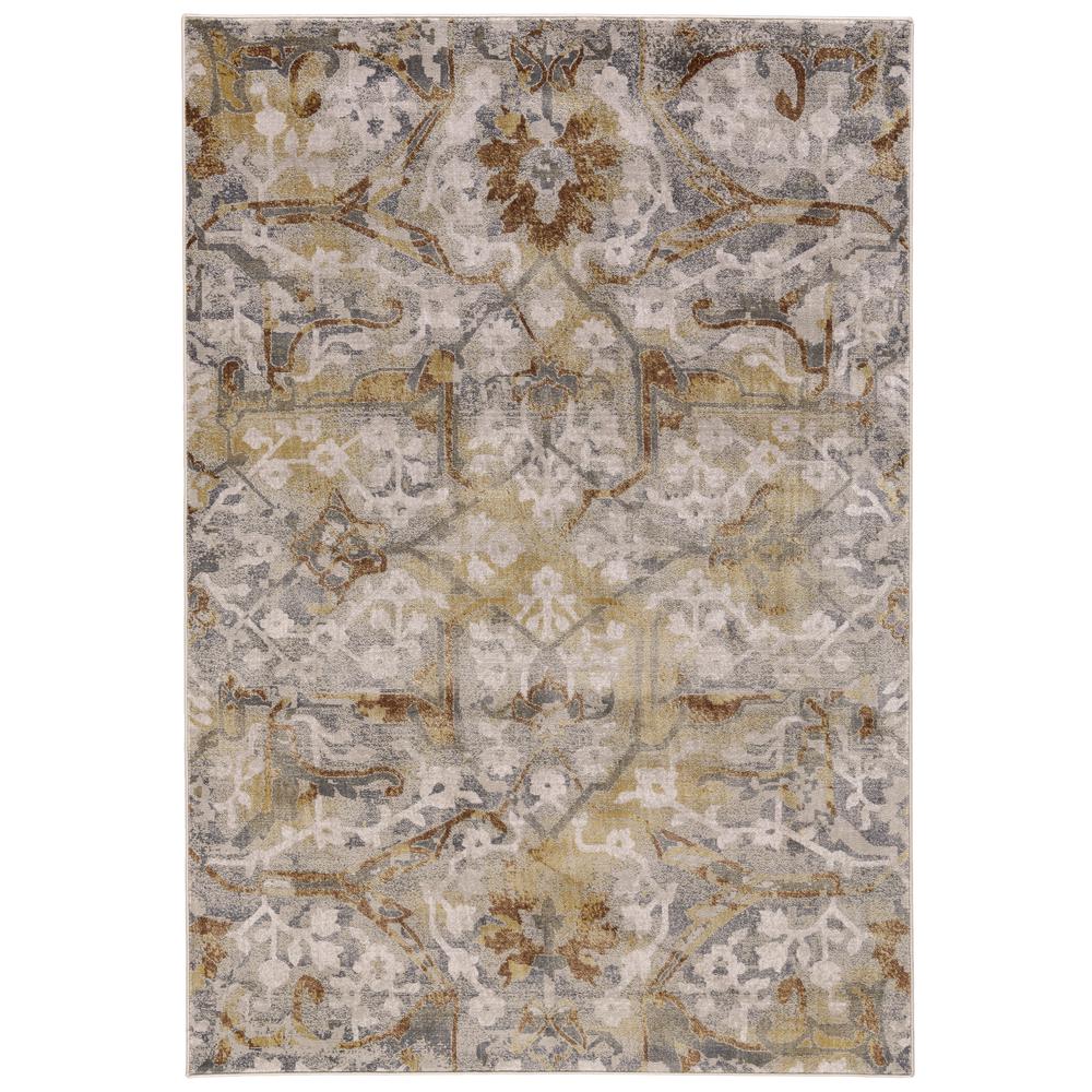 Cannes Lustrous Abstract, Light Gray/Gold/Brown, 1ft-8in x 2ft-10in Accent Rug, 6723685FGRYYELP18. Picture 1
