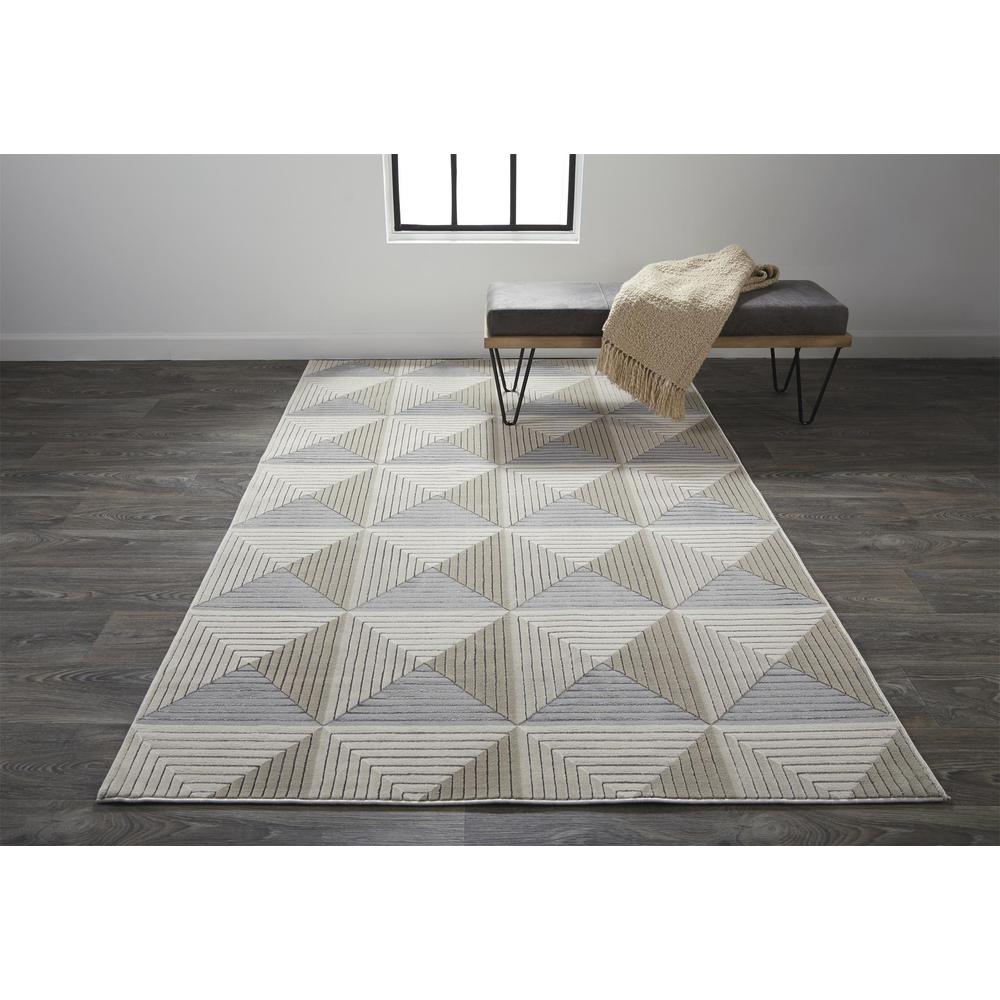Micah Architectural Inspired Rug, Silver/Bone, 1ft - 8in x 2ft - 10in Accent Rug, 6943044FBGEGRYP18. Picture 1