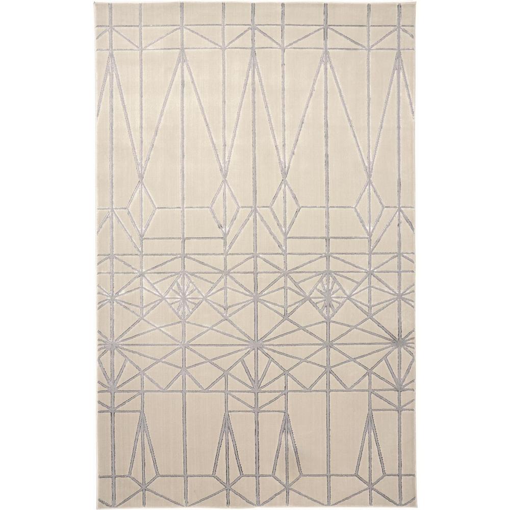 Micah Art Deco ArchitecturalAccent Rug, Ivory Bone/Silver, 1ft-8in x 2ft-10in, 6943045FIVYSLVP18. Picture 2