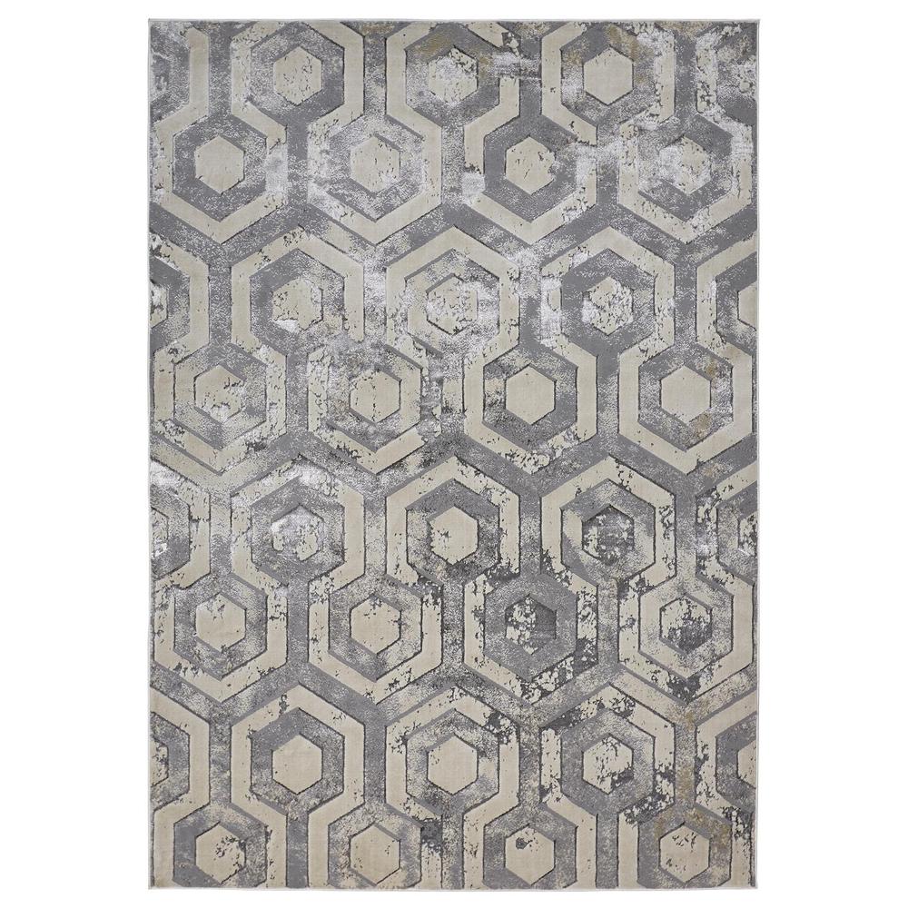 Micah Metallic ArchitecturalAccent Rug, Ivory Sand/Silver, 1ft-8in x 2ft-10in, 6943046FBGEGRYP18. Picture 2