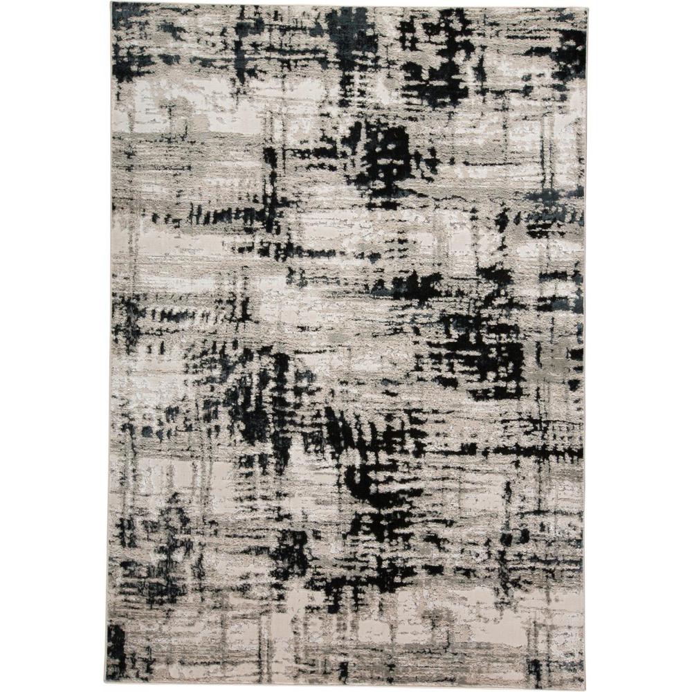 Micah Modern Abstract Rug, Ivory Bone/Black, 1ft - 8in x 2ft - 10in Accent Rug, 6943339FBLK000P18. Picture 2