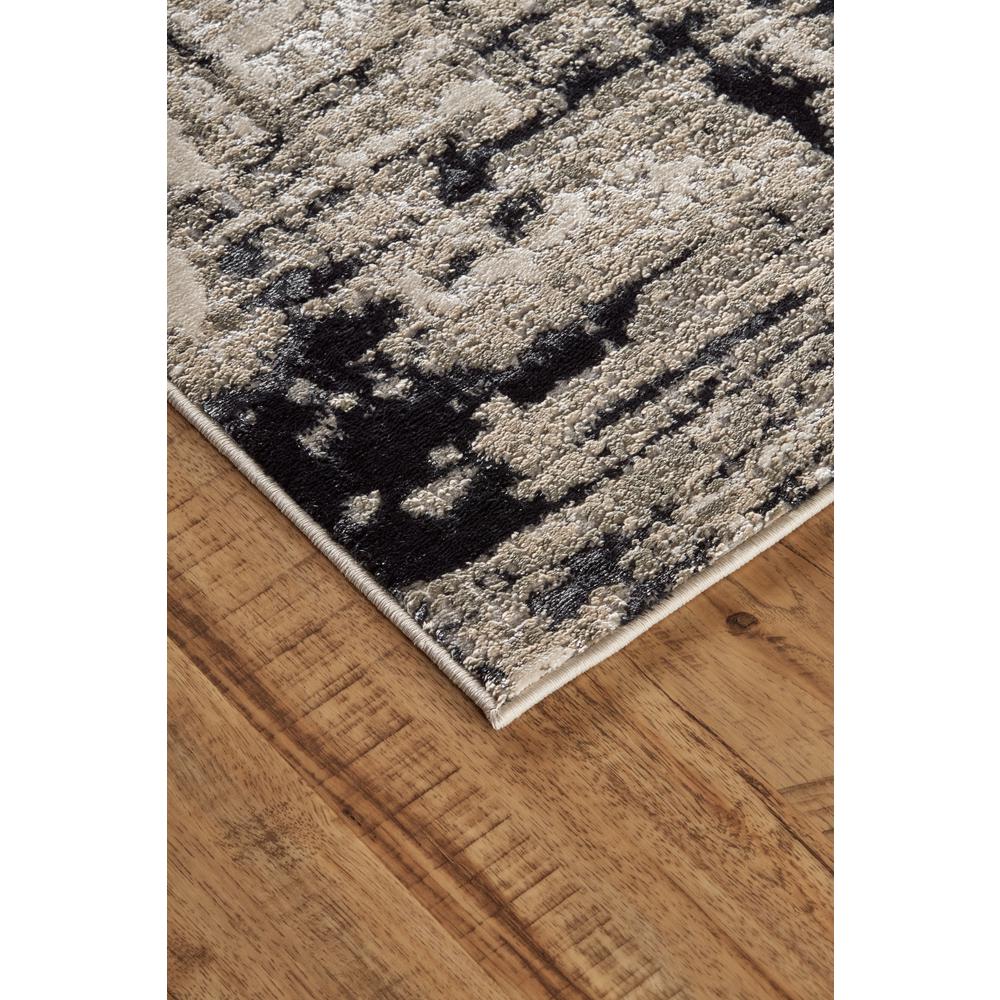 Micah Modern Abstract Rug, Ivory Bone/Black, 1ft - 8in x 2ft - 10in Accent Rug, 6943339FBLK000P18. Picture 3