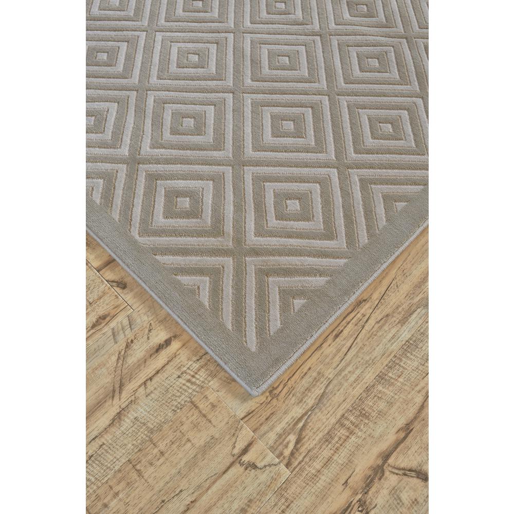 Melina Modern Geometric Rug, Diamonds, Fog Gray/SIlver Mink 1ft-8in x 2ft-10in, 7143399FBIRTPEP18. Picture 3