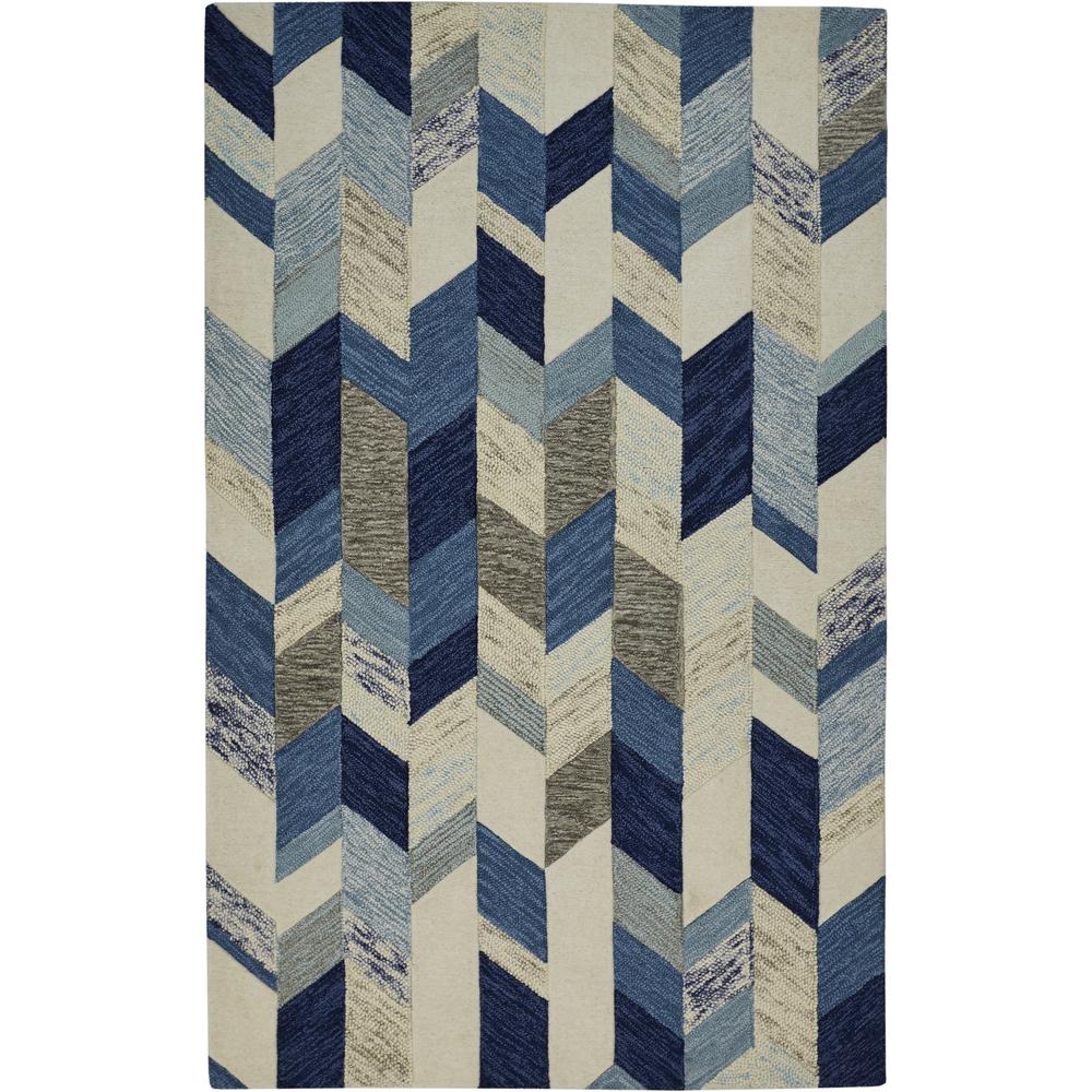 Arazad Tufted Graphic Chevron Rug, Cobalt Blue, 3ft - 6in x 5ft - 6in Accent Rug, 7238446FBLUIVYC50. Picture 2