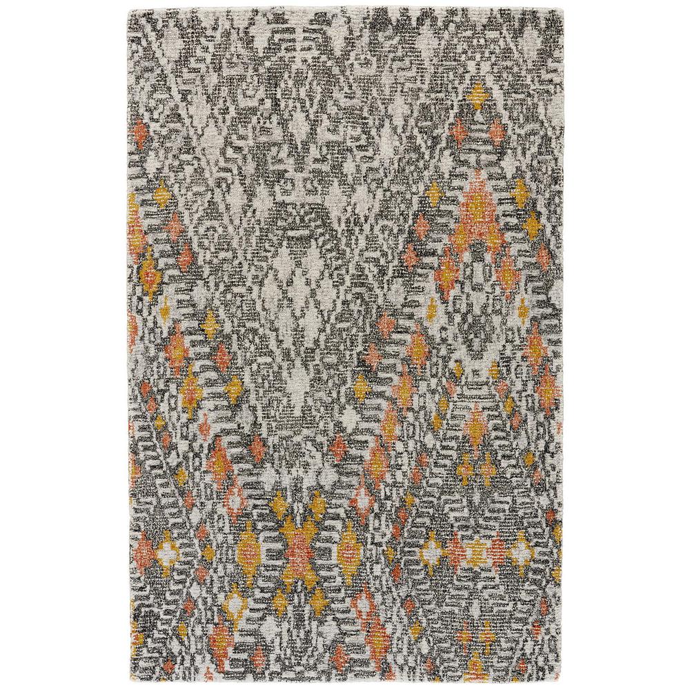 Arazad Tribal Style TuftedAccent Rug, Bright Orange/Black, 3ft-6in x 5ft-6in, 7238476FTNG000C50. Picture 2