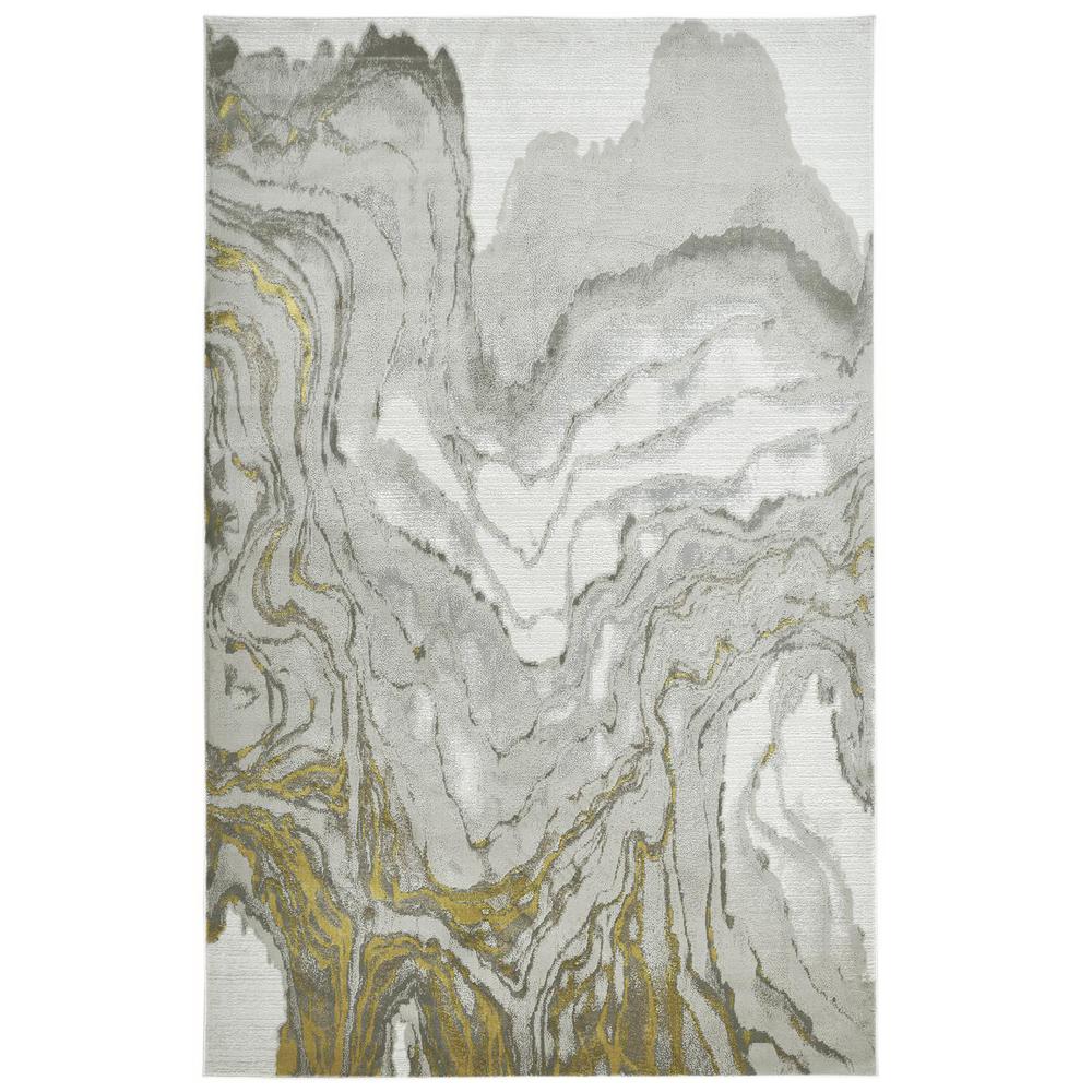 Waldor Absrtract Marble PrintAccent Rug, Goldenrod/Ivory, 1ft-8in x 2ft-10in, 7353602FIVY000P18. Picture 2